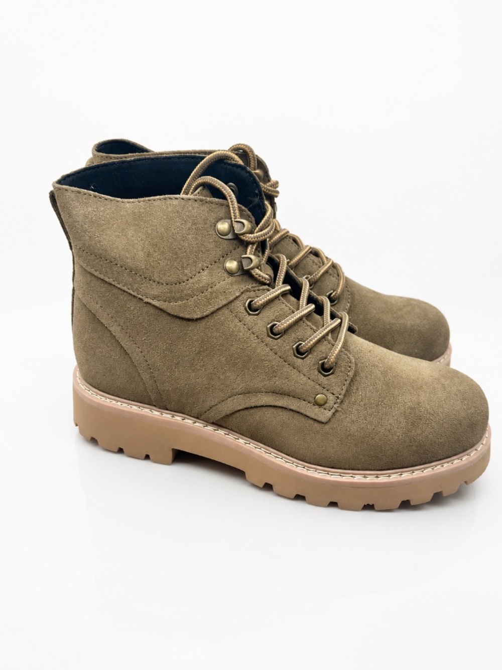 Propet Dakota Olive Suede Lace-Up Ankle Boots Women’s Size 6.5 Wid - Picture 3 of 7